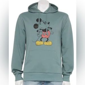 Disney’s Mickey Mouse Men's Long Sleeve Fleece Hoodie, Med, Slate Gray like new